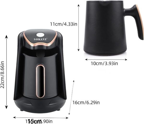 ⁦Saraele Turkish Coffee Maker Coffee Machine with 250ml/1 Cup Coffee Pot Single Serve Espresso Maker 600W Heating Coffee Pot 5 Minute Quick Making with Induction -drip Function ﻿⁩ - الصورة ⁦7⁩