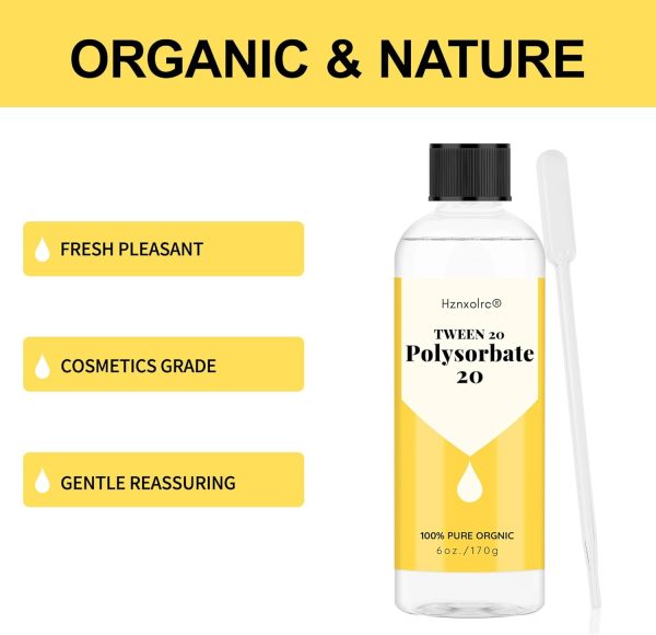 ⁦Hznxolrc 6 oz Polysorbate 20 Emulsifier, Premium Polysorbate 20 (TWEEN 20) Liquid, Gentle on Skin⁩ - الصورة ⁦2⁩