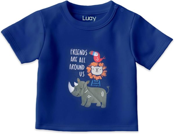 ⁦LUAY 100% Organic Cotton T-Shirts for Boys & Girls Festive Short Sleeve Styles in Vibrant Colors and Patterns for Kids and Toddlers_Regular Fit⁩ - الصورة ⁦4⁩