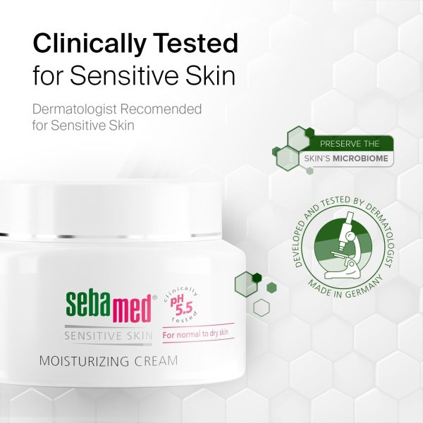 ⁦Sebamed Moisturizing Face Cream for Sensitive Skin Antioxidant pH 5.5 Vitamin E Hypoallergenic 2.6 Fluid Ounces (75mL) Ultra Hydrating Dermatologist Recommended Moisturizer⁩ - الصورة ⁦6⁩