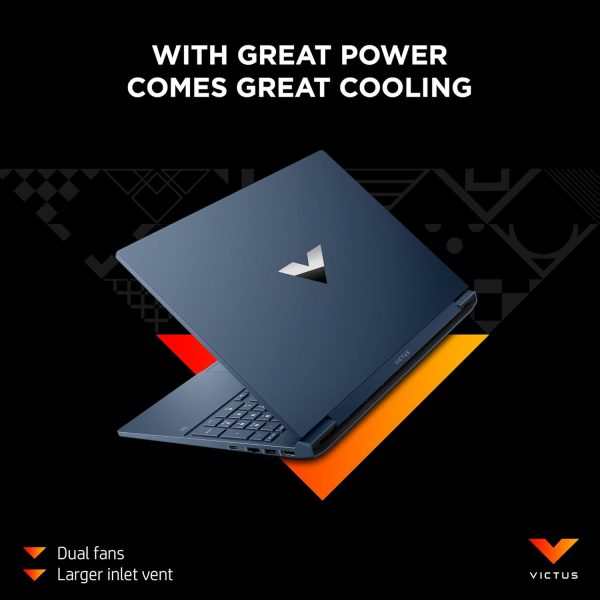 ⁦HP Victus Gaming Laptop 15-fa1099ne, 15.6" FHD, 13th Gen Intel® Core™ i5, 8GB RAM, 512GB SSD, 4GB NVIDIA® GeForce RTX™ 2050 Graphics, Windows 11 Home, En -Ar KB, Performance blue - [8H9F6EA]⁩ - الصورة ⁦5⁩