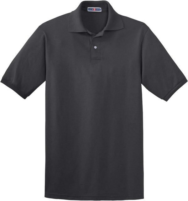 Jerzees Men's Short Sleeve Polo Shirts, Cotton Blend, Two Button Closure, Regular Fit, Sizes S-5x