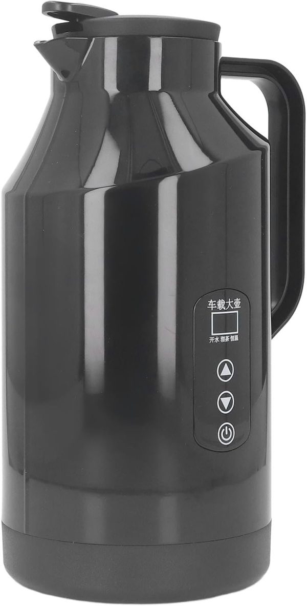 BROLEO Electric Car Kettle, 12V 24V 1500ml Stainless Steel Water Boiler, Cigarette Lighter Heating Mug, Travel Truck Water Heater Bottle for Tea Coffee Making