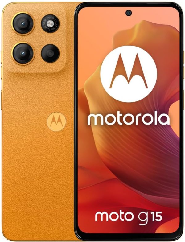 ⁦Motorola Moto G15 Dual-SIM 128GB ROM + 4GB RAM (GSM Only | No CDMA) Factory Unlocked 4G/LTE Smartphone (Sunrise Orange) - International Version⁩ - الصورة ⁦2⁩