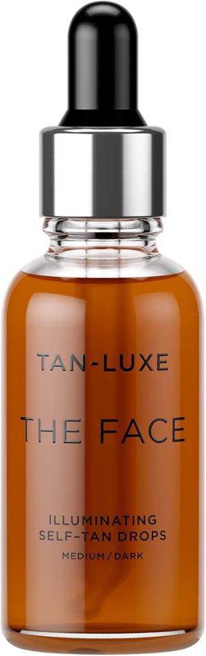 TAN-LUXE THE FACE Self Tan Drops, Medium/Dark (30 ml) Add Tanning Drops to Skin Care for Custom Face Tan, Cruelty Free & Vegan