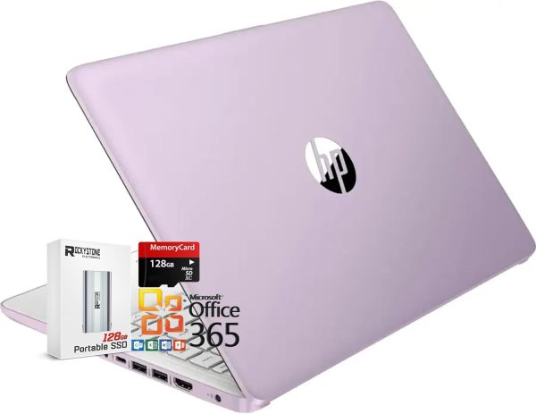 HP 14" HD Thin and Light Laptop, Intel Processor N150(Beat N4120),16GB RAM, 256GB Storage(128GB UFC+128GB MicroSD), Office 365, Copilot AI, WiFi 6, BT 5.4, HDMI, W/128GB PSD, Win11 S, Honey Lavender