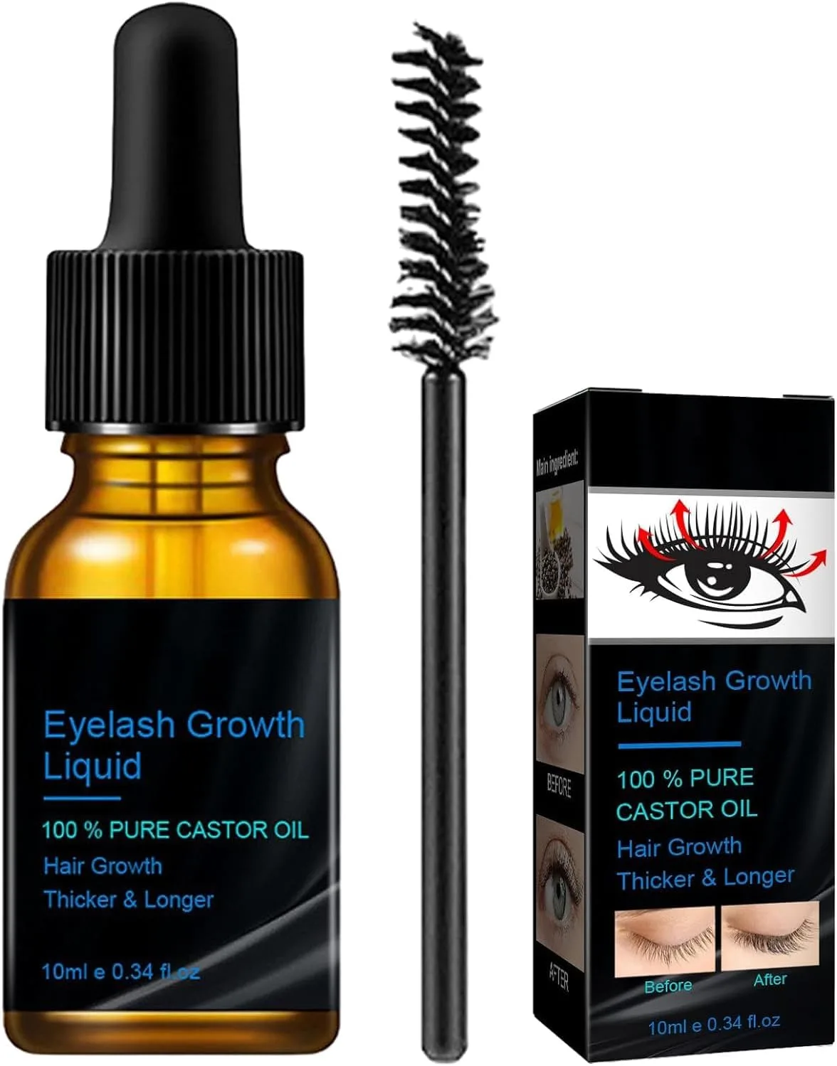 Salasabil Eyelash Nourishing Liquid,Eyelash Growth Serum Organic Castor Oil Eyelash Serum,Rapid Growth Strengthening Eyelash (1 pc)