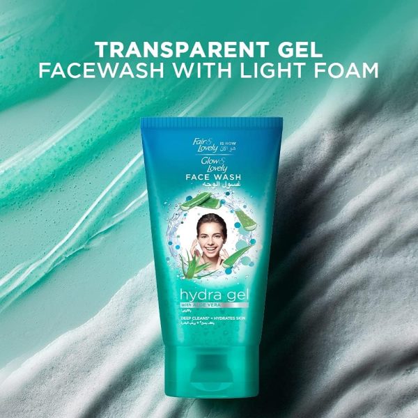 ⁦GLOW & LOVELY Formerly Fair & Lovely Face Wash With Aloe Vera Hydragel to reduce spots & blemishes, 150ml⁩ - الصورة ⁦4⁩