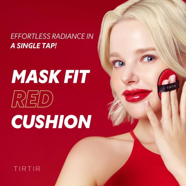 ⁦TIRTIR Mask Fit Red Cushion Foundation | Japan's No.1 Choice for Glass skin, Long-Lasting, Lightweight, Buildable Coverage, Semi-Matte (30N Rich Honey, 0.63 Fl Oz (Pack of 1))⁩ - الصورة ⁦2⁩