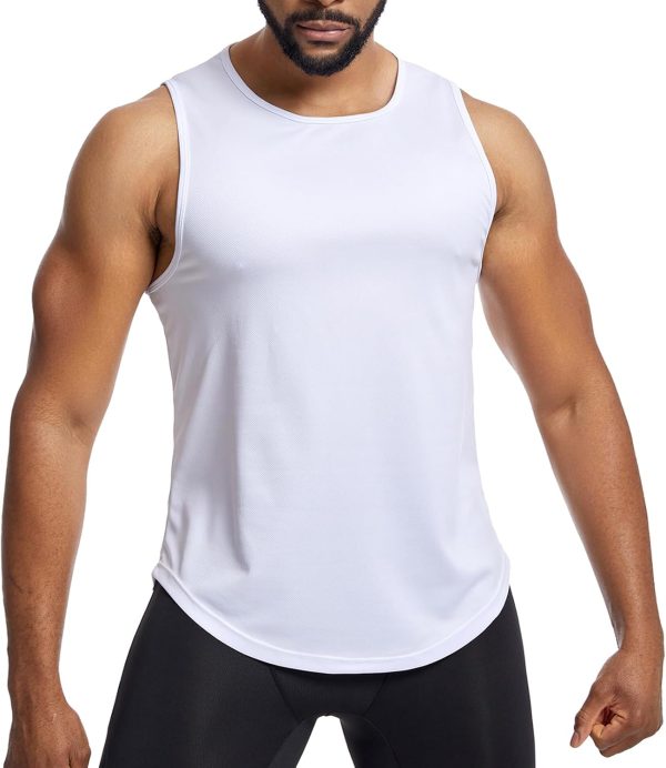 ⁦Towintec Mens Mesh Workout Tank Tops Muscle Sleeveless Fitness Tee Shirts Summer Dry Fit Gym Training T-Shirt Athletic Cloth⁩ - الصورة ⁦3⁩