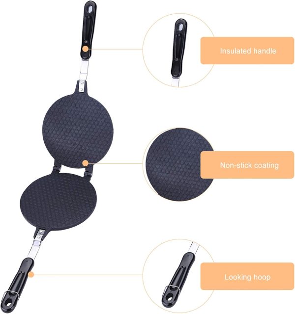 ⁦Waffle Cone Maker, Non-Slip Feet Egg Roll Baker, Easy Clean For Waffles Any Breakfast⁩ - الصورة ⁦5⁩