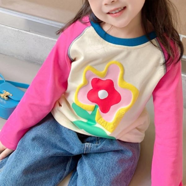 ⁦L&Wen Girls Crewneck Raglan Long Sleeves T-shirt⁩ - الصورة ⁦3⁩