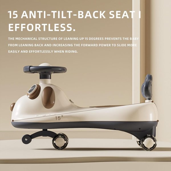 ⁦VINNYSEN Ride Car for Kids, Wiggle Car with PU LED Wheel, Light and Music, Swing Car for Kids, Infant Ride on Car with Storage Box for Kids 2 to 8 Years Kids⁩ - الصورة ⁦5⁩