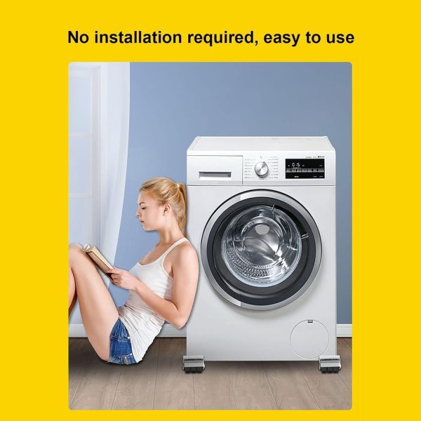 ⁦Appliance Rollers Heavy Duty, Extendable Appliance Rollers Mobile Washing Machine Base Easily Move Washing Machines, Dryers, Refrigerators, Furniture, Stand Hold Up to 300kgs⁩ - الصورة ⁦2⁩
