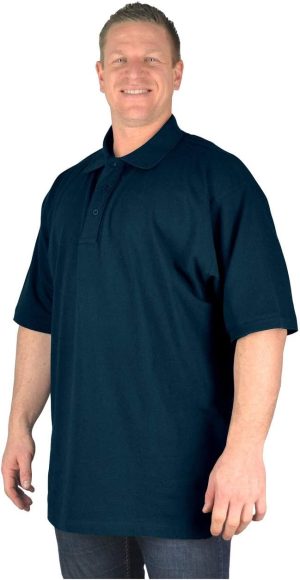 Big Mens Duran 100% Cotton Plain Pique Polo Shirt Black Navy Blue Dark Grey Tall Clothing 2XL 3XL 4XL 5XL 6XL 7XL 8XL