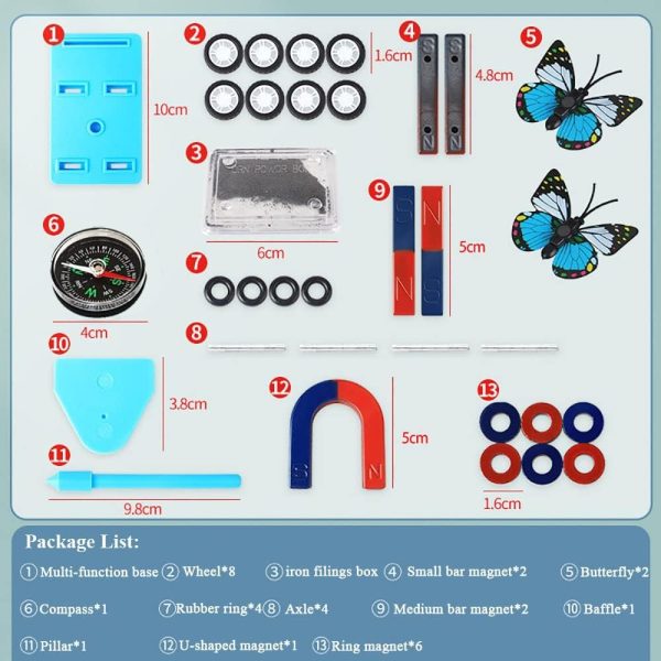 ⁦Labs Junior Science Magnet Set, for Education Science Experiment Tools, Physics Toys for Kids, Icluding Bar/Ring/Horseshoe/Compass Magnets⁩ - الصورة ⁦6⁩