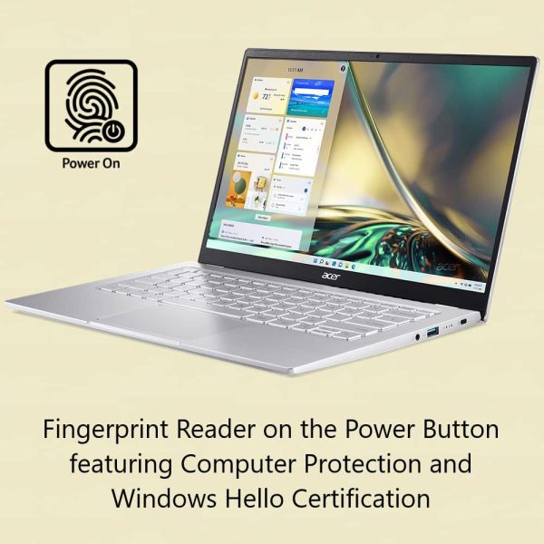 ⁦Acer Swift 3 Intel Evo Thin & Light Laptop | 14" QHD 100% sRGB | Intel Core i7-1260P | Intel Iris Xe Graphics | 16GB LPDDR4X | 512GB SSD | Killer Wi-Fi 6E AX1675 | Windows 11 Home | SF314-512-78JG⁩ - الصورة ⁦8⁩
