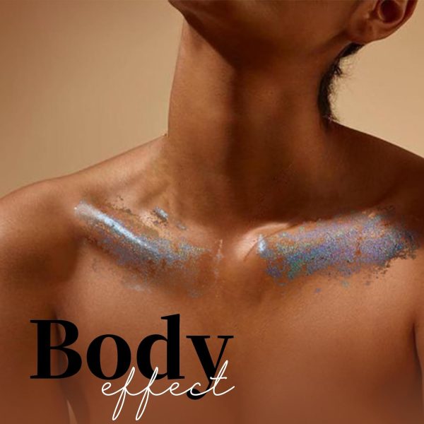 ⁦MAKINGTEC Holographic Glitter Gel - Sparkling Face & Body Makeup for Festivals, Parties | Hair-Friendly, Long-Lasting Shine (Grey)⁩ - الصورة ⁦5⁩