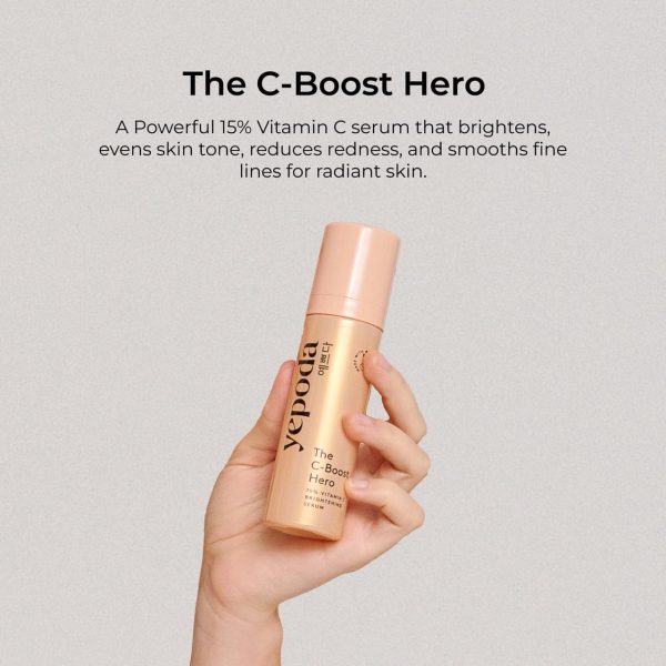 ⁦YEPODA - THE C-BOOST HERO - 15% Vitamin C Brightening Serum. Powerful Serum with 15% Vitamin C and Other Power Active Ingredients (30 ml)⁩ - الصورة ⁦2⁩