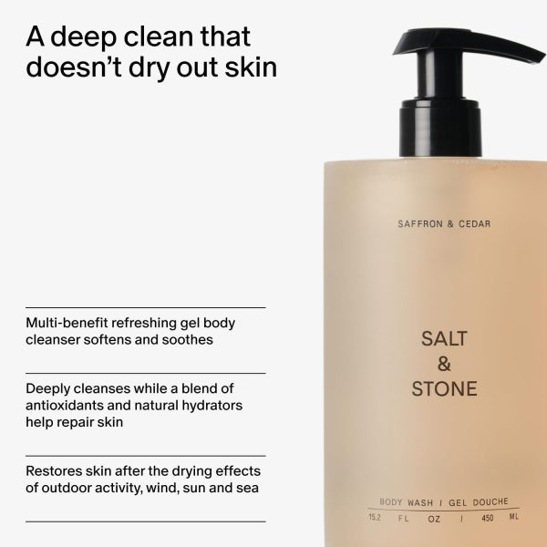 ⁦Salt & Stone Body Wash with Antioxidants for Deep Moisture | For Women & Men, Sulfate, Paraben, & Dye Free, Leaving Skin Soft and Hydrated⁩ - الصورة ⁦5⁩