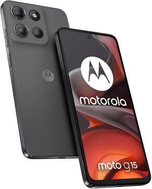 Motorola Moto G15 Dual-SIM 128GB ROM + 4GB RAM (GSM Only | No CDMA) Factory Unlocked 4G/LTE Smartphone (Gravity Grey) - International Version