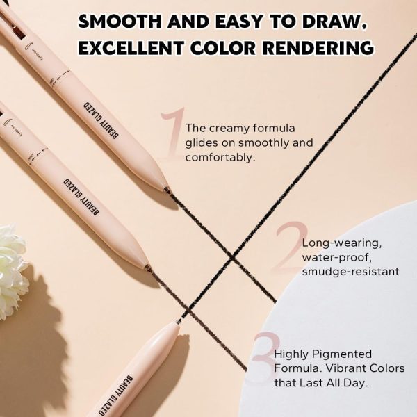 ⁦Azonee 4 Colors Multi-Function Makeup Pen - Eyebrow Pencil, Eyeliner, Lip Liner & Highlighter - Multifunctional Makeup Pencil, Portable Beauty Cosmetics Set, Suitable for Travel Cosmetics⁩ - الصورة ⁦3⁩
