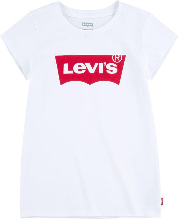 ⁦Levi's Girls' Batwing T-Shirt, Light Grey, 6X⁩ - الصورة ⁦2⁩