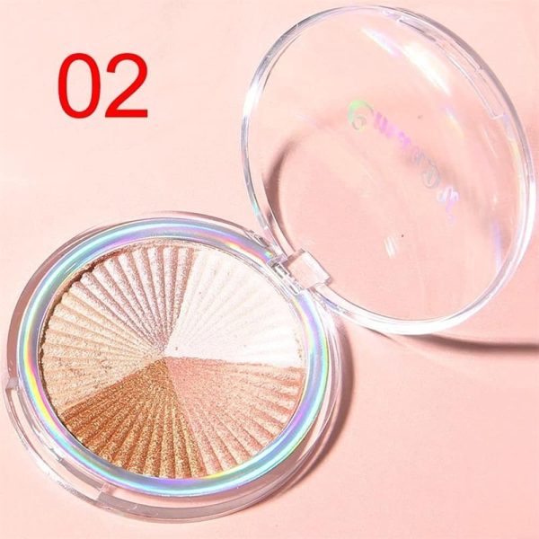 ⁦Azonee Shimmer Highlight Palette, Highlighter Palette for Face Cheek, Facial Bronzers Illuminator Bright 8 Color Baked Powder, Glow Metallic Glitter Brighten- Shape, Contour & Highlight Face⁩ - الصورة ⁦7⁩