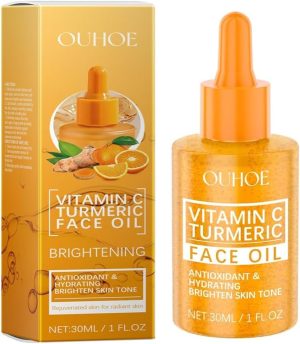 Azonee Glow Vitamin C & Turmeric Face Oil, Brightening Anti-Aging Serum, Hydrating Facial Oil for Dark Spots, Fine Lines, and Wrinkles (1 FI.Oz)