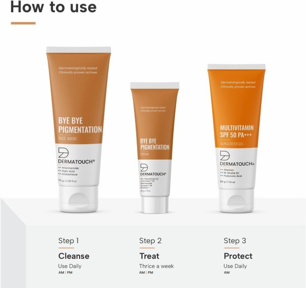 ⁦DERMATOUCH Bye Bye Pigmentation Kit | For Anti-pigmentation | For Dark Spot Reduction | For All Skin Types | For Both Men & Women⁩ - الصورة ⁦4⁩