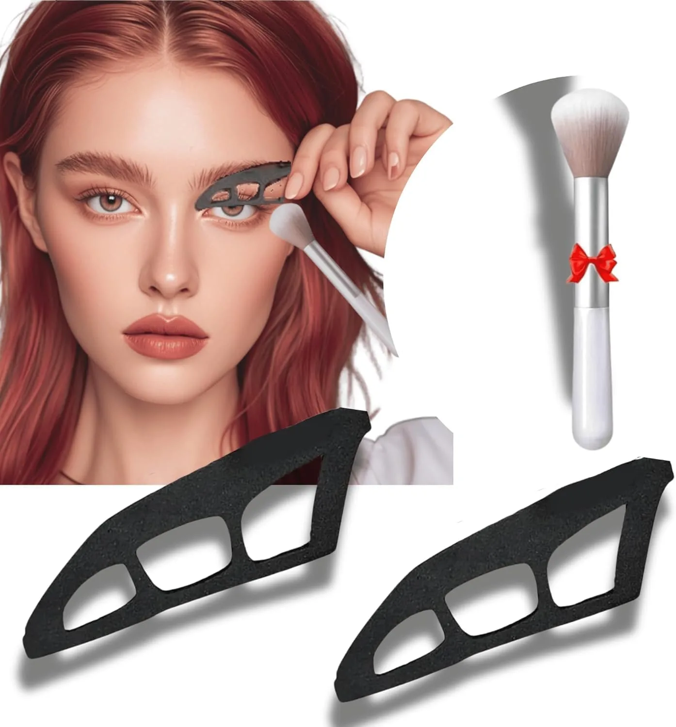 YelaJoy Eyetour Eyeshadow Tool - 2-Pack Eye Makeup Aid & Eyeliner Template, Quick Make-Up Stencils with Brush for Perfect Eye Looks