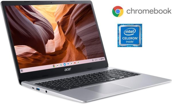 ⁦acer 315 Chromebook Laptop for Student & Business - 15.6" HD Display, Intel Celeron Dual-Core Processor, 4GB RAM, 64GB eMMC Laptop, Up to 12.5 Hours Long Battery Life, Wi-Fi, Bluetooth, Chrome OS⁩ - الصورة ⁦2⁩
