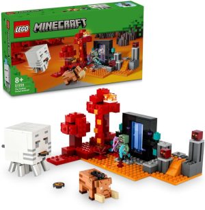 LEGO Minecraft The Nether Portal Ambush Adventure Set, Building Toys for Boys and Girls with Battle Scenes, Iconic Characters & Mobs Figures from the Game, Gifts for Kids 8 Plus Years Old 21255