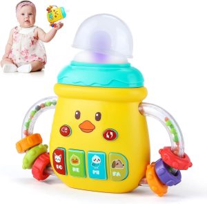 Baby Musical Toys,Sensory Learning Toy with Music and Lights,Pacifier Teething Musical Toys,Rattle Toy for Toddlers 0 3 6 9 12 18 Months,Boys and Girls Gifts