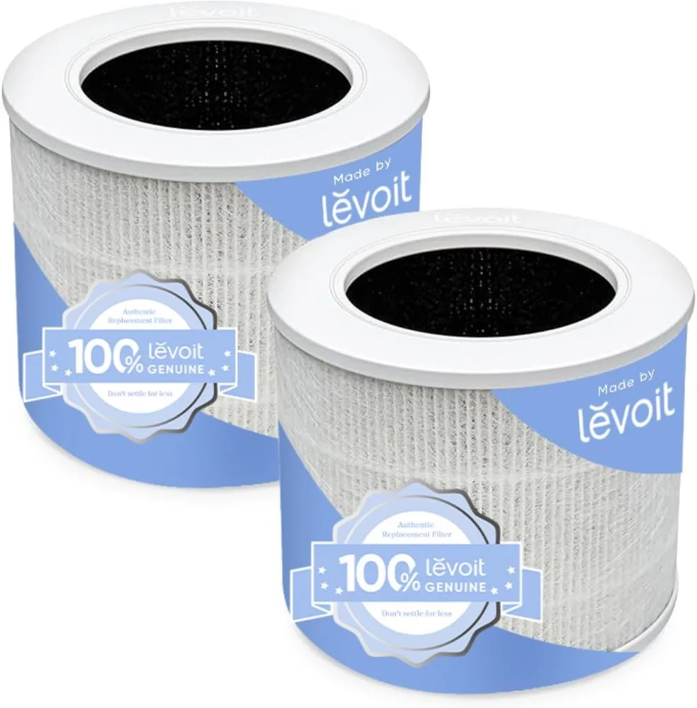 LEVOIT Core Mini Air Purifier Replacement Filter, 3-in-1, High-Efficiency Activated Carbon, Core Mini-RF, 2 Pack, White