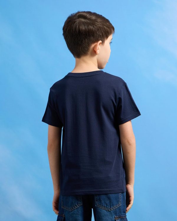 ⁦REDTAG Boys Navy Nasa Graphic T-Shirt⁩ - الصورة ⁦4⁩