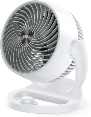 Dreo 11.8" Air Circulator Fan, Desk Fan, 70ft Whole Room Air Circulation, Table Fan, 120° adjustable tilt, 3 Speed, 28db Low Noise, Quiet, Portable Fan for Bedroom, Office, Kitchen, Home, White