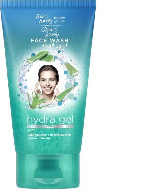 GLOW & LOVELY Formerly Fair & Lovely Face Wash With Aloe Vera Hydragel to reduce spots & blemishes, 150ml
