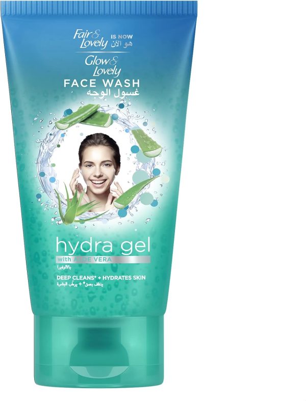 GLOW & LOVELY Formerly Fair & Lovely Face Wash With Aloe Vera Hydragel to reduce spots & blemishes, 150ml