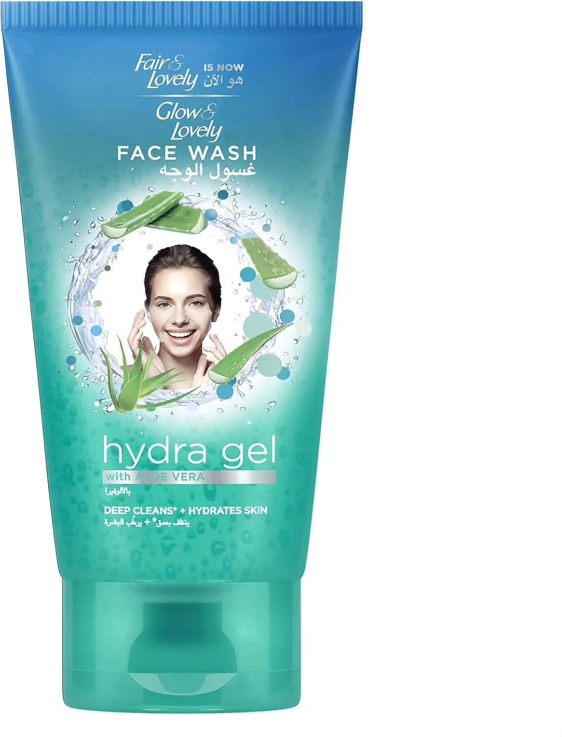 GLOW & LOVELY Formerly Fair & Lovely Face Wash With Aloe Vera Hydragel to reduce spots & blemishes, 150ml