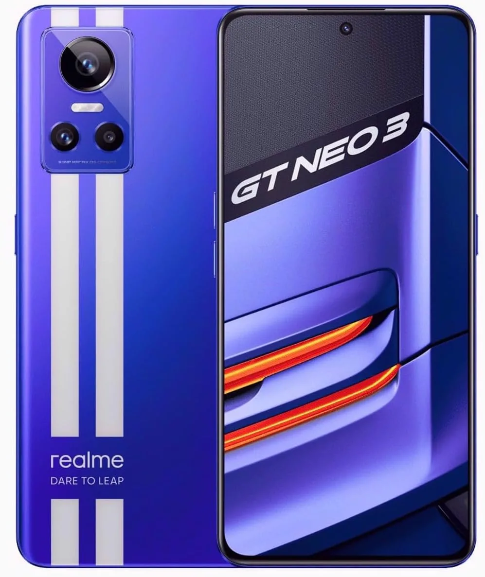 Realme GT Neo 3 80W Dual-SIM 256GB ROM + 8GB RAM (GSM Only | No CDMA) Factory Unlocked 5G Smartphone (Nitro Blue) - International Version