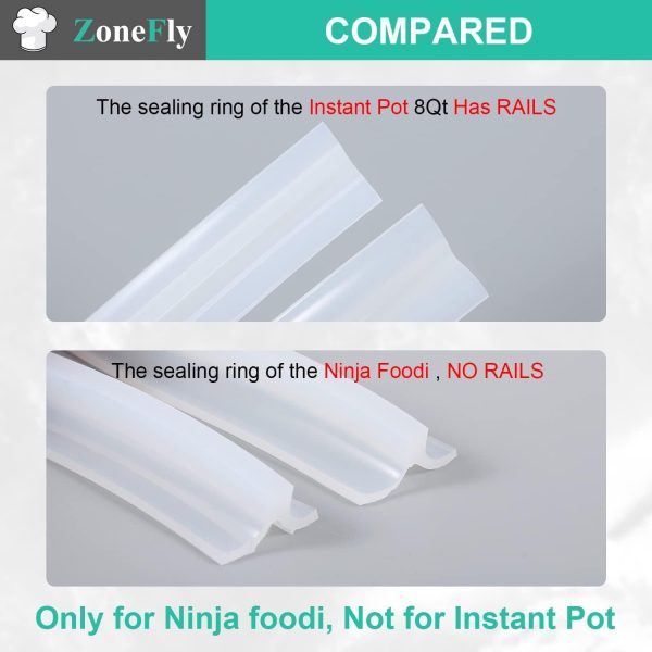 ⁦iAbler Original Sealing Ring Compatible with Ninja Foodi 6.5 Quart and 8 Quart Pressure Cooker Silicone Replacement Gasket for Ninja Foodi Air Fryer - 2 Packs⁩ - الصورة ⁦6⁩