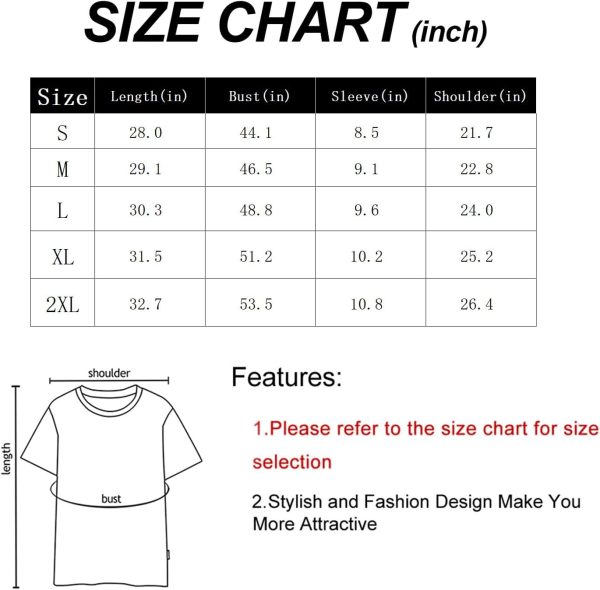 ⁦Lubpow Mens Acid Wash Tshirt Oversized Vintage Graphic T-Shirts Cool Grunge Rose Floral Shirt Trendy Y2K Streetwear Tee Tops⁩ - الصورة ⁦7⁩