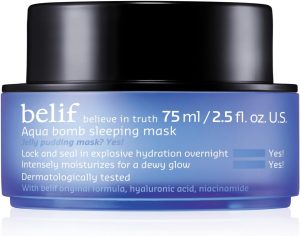 belif believe in truth Aqua Bomb Sleeping Mask, Overnight Moisturizer & Face Mask, Lightweight, Hydrating & Plumping, Good for Dryness, For Normal, Oily, Dry, Combination Skin Types
