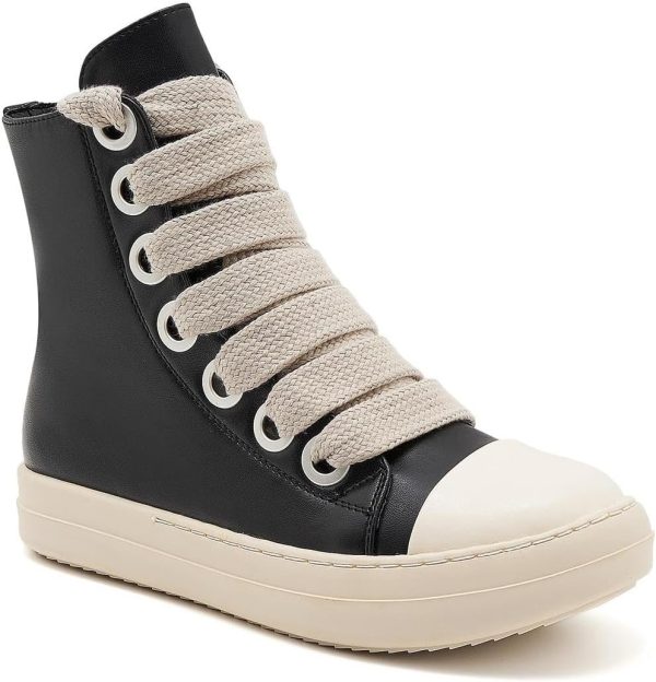 ⁦ATBELL High Top Sneakers for Women Jumbo Lace-up Fashion Platform Sneaker Comfort Thick Soles Trainers Walking Casual Shoes⁩ - الصورة ⁦5⁩
