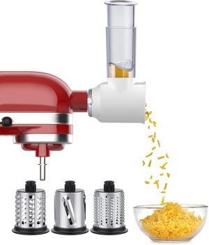 Slicer Shredder Attachment for KitchenAid Stand Mixers, Vegetable Cheese Grater Salad Maker Food Slicers Accessories for Kitchenaid, Easy Clean Dishwasher Safe Cheese Shredder by Gvode