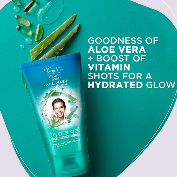 ⁦GLOW & LOVELY Formerly Fair & Lovely Face Wash With Aloe Vera Hydragel to reduce spots & blemishes, 150ml⁩ - الصورة ⁦6⁩