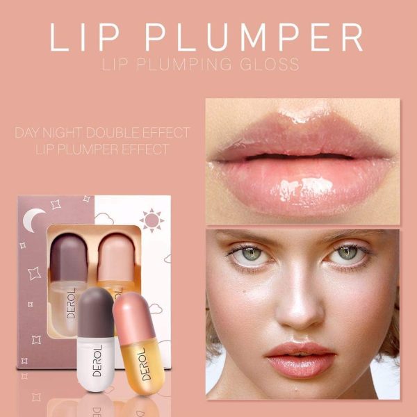 ⁦Vafee DEROL Lip Plumper , Natural Lip Plumper and Lip Care Serum, Lip Enhancer for Fuller, Lip Mask, Beautiful Fuller, Hydrating & Reduce Fine Lines 5.5ML (Day& Night)⁩ - الصورة ⁦5⁩