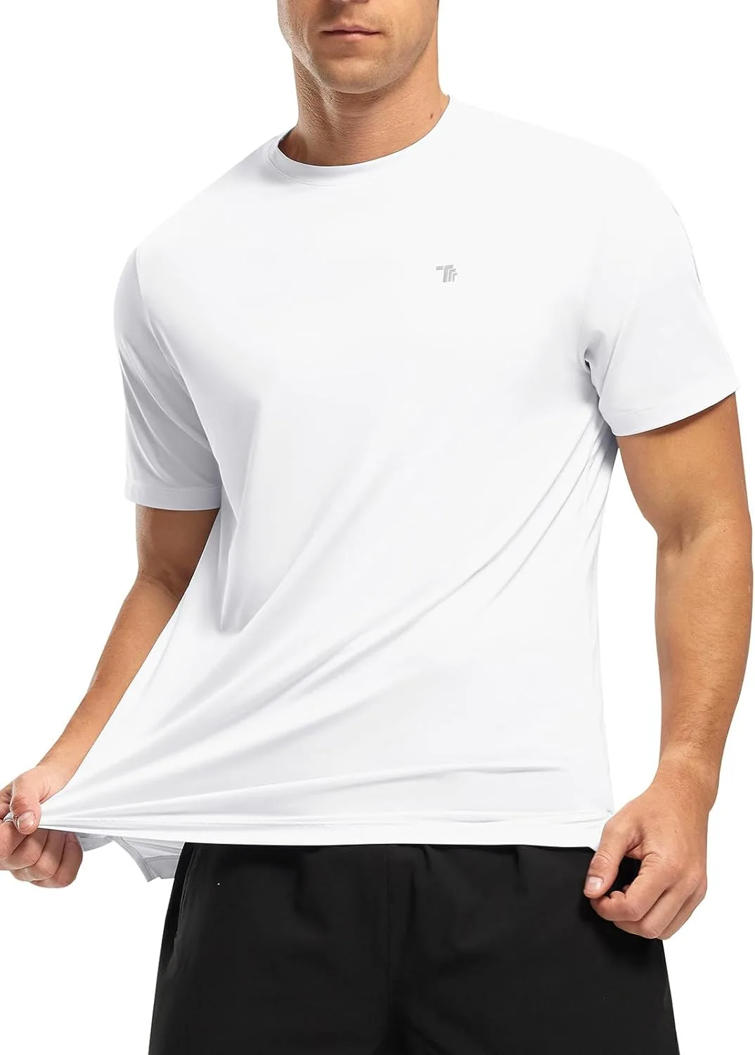 TBMPOY Men's Dry Fit Workout Shirts UPF50 Spandex Athletic Gym Running Fishing Lightweight Short Sleeves Rash Guard Tee Tops