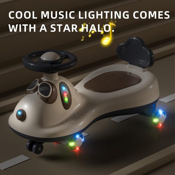 ⁦VINNYSEN Ride Car for Kids, Wiggle Car with PU LED Wheel, Light and Music, Swing Car for Kids, Infant Ride on Car with Storage Box for Kids 2 to 8 Years Kids⁩ - الصورة ⁦4⁩